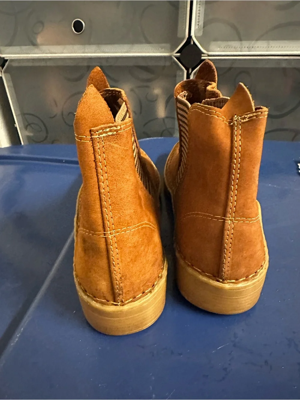 Men's Suede Chelsea Boots in Cognac Brown -